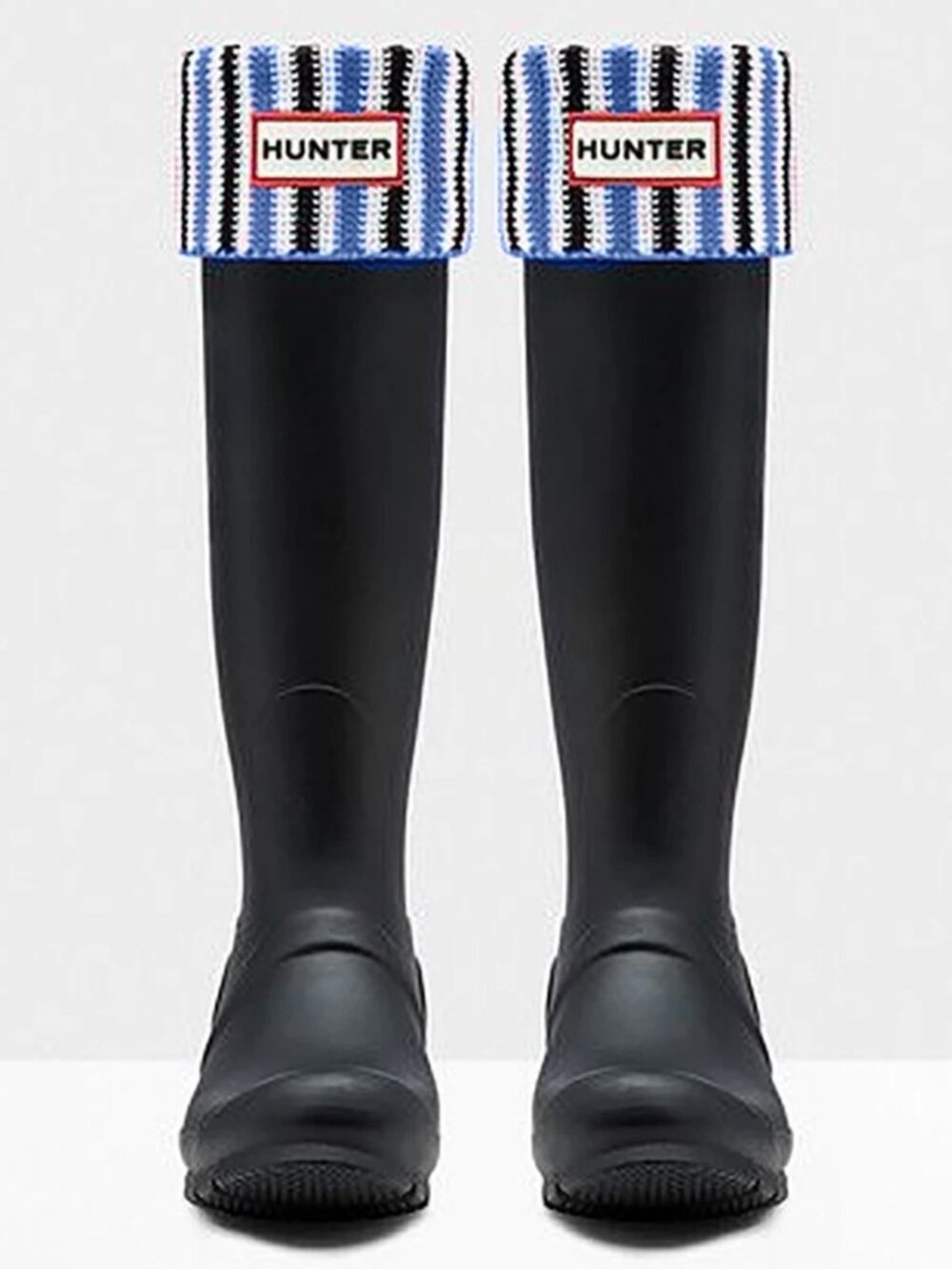 Hunter Blue Striped Cuff Boot Liners